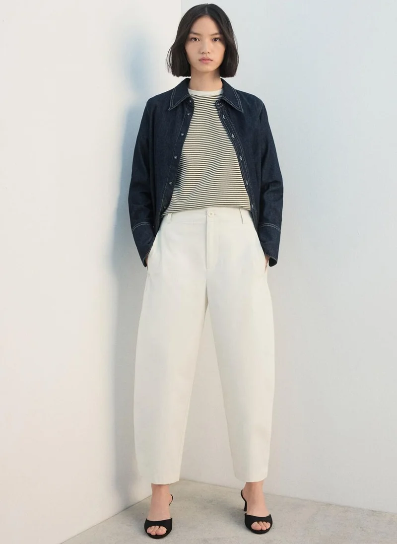 Mango  Straight-fit cotton trousers for Women | Best Price UAE